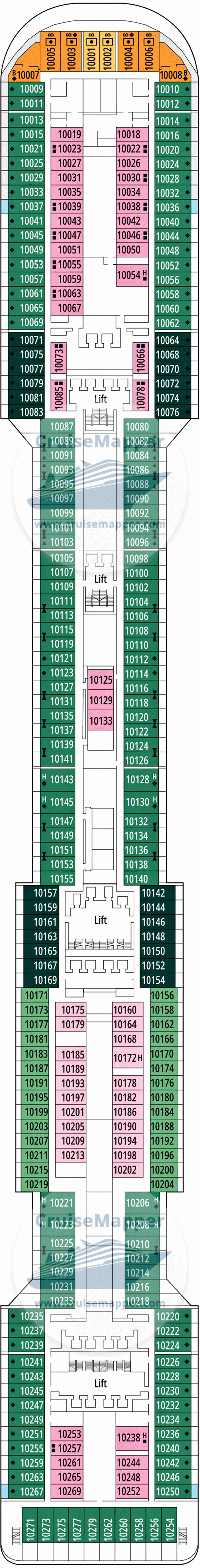 Схема палубы 10 Giunone MSC Divina